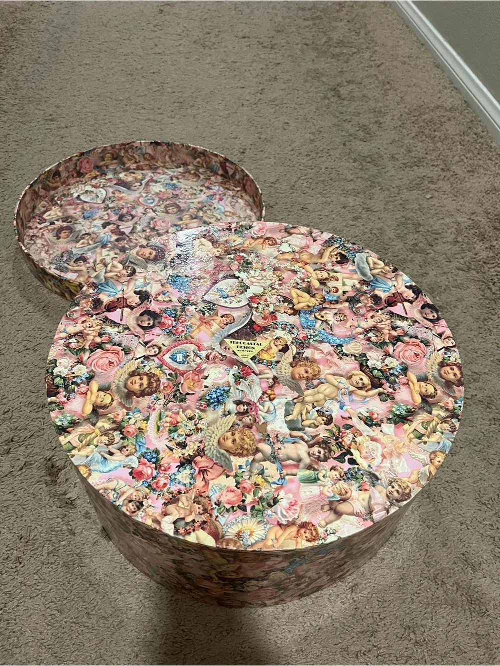 Victorian Cherub Decorative Hat Box